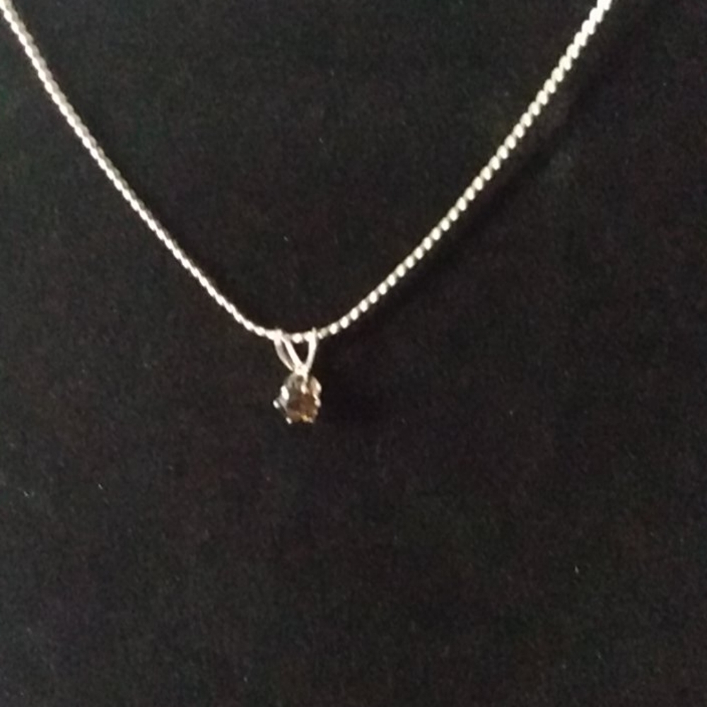 18" necklace brownstone crystal